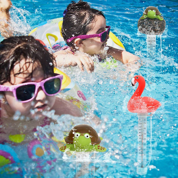Flytande pooltermometer, lättläst för vattentemperatur, för simbassänger pink