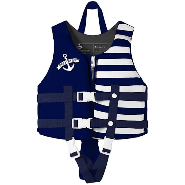 Toddler , flytväst för småbarn, barnväst flytande baddräkt badkläder med justerbar säkerhetsrem för unisex barn, ränder Stripes Red Large