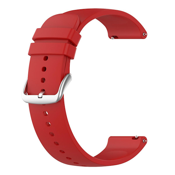 Samsung Galaxy Watch 5 Pro 45mm/Huami Amazfit Bip 3/3 Pro -silikoniranneke 20mm säädettävä rannehihna Red Silver Buckle