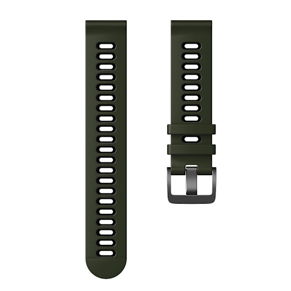 20mm tofarget silikonrem for Samsung Galaxy Watch6 Classic 47mm 43mm / Garminactive 5 Army Green Black