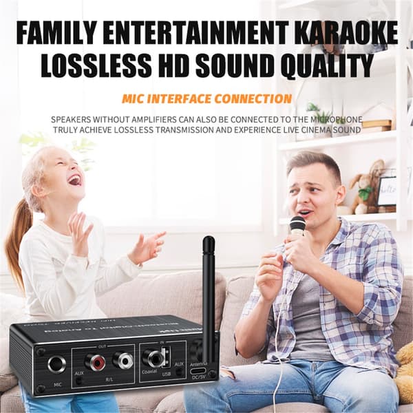 Bluetooth-mottaker U-Disk Mic-forsterker, Bluetooth 5.3 lydadapter