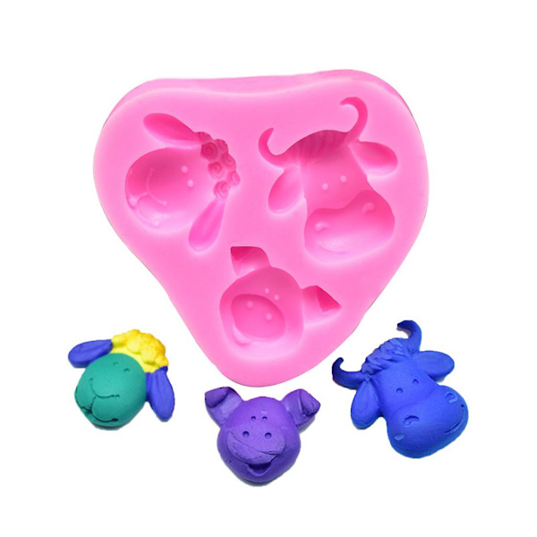 Dyr Sugarcraft Silikonform For Kakedekorering Ku Sau Grishode Fondant Cupcake Form Sjokoladeform