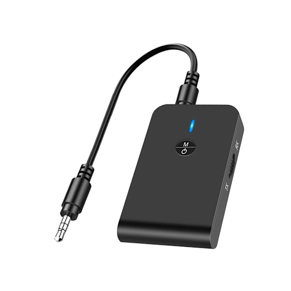 Bluetooth 5.0 Sender Mottaker Oppgradert Trådløs Lydadapter med 3.5mm Jack Lav Latens Håndsfree Samtaleadapter