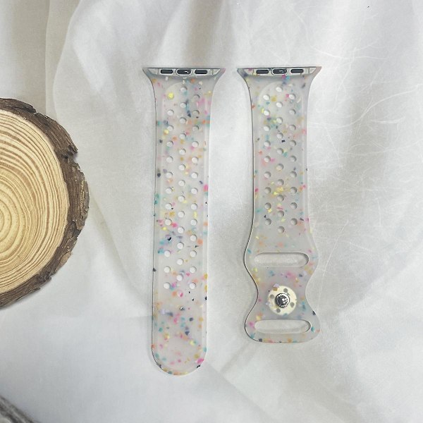 Klockarmband för Apple Watch Series 9 8 7 41mm/SE (2023) SE (2022) 6 5 4 SE 40mm/3 2 1 38mm handledsrem Transparent E Apple Watch Series 9 4
