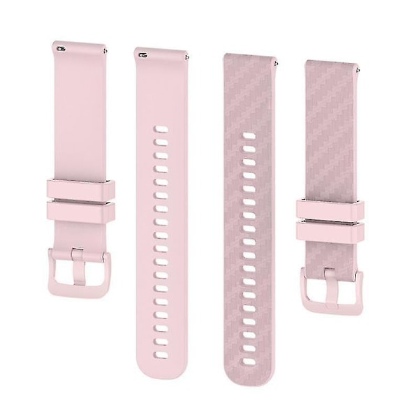 För Garmin Samsung Polar Huami Huawei 20mm kolfiber silikon klockarmband ersättning handledsrem Rose Pink E Other Smartwatch Model