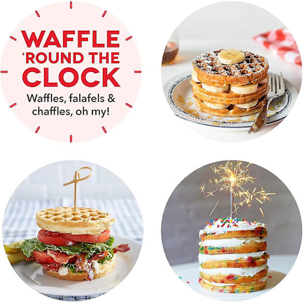Mini våffelbryggare, liten våffelbryggare, nonstick våffelbryggare för hash browns, keto våfflor lätt att rengöra för individuella pannkakor, kakor, ägg Pink