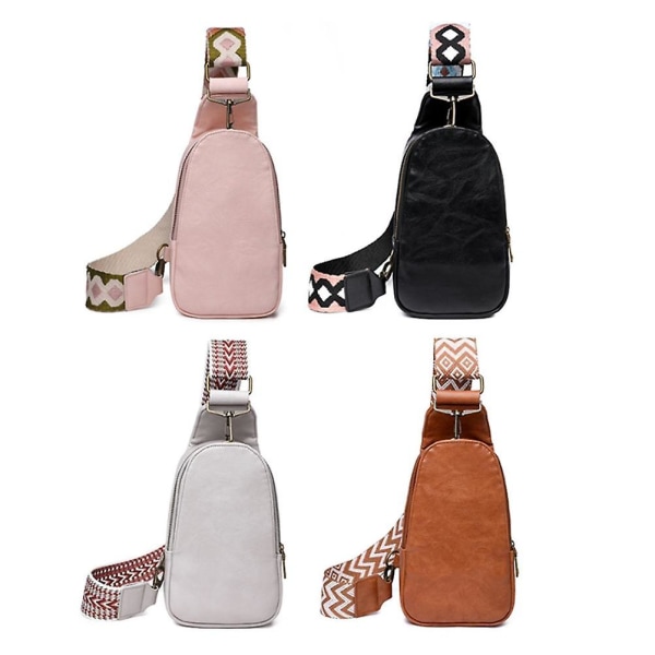 2024 Innovation PU Läder Crossbody Sling Bag för kvinnor Multipurpose Bröstväska Utomhus Vandring Rese Dagsäck