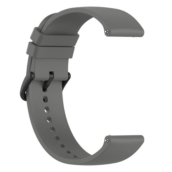 Samsung Galaxy Watch 5 Pro 45mm/Huami Amazfit Bip 3/3 Pro Silikonihihna 20mm Säädettävä Rannehihna Dark Grey Black Buckle