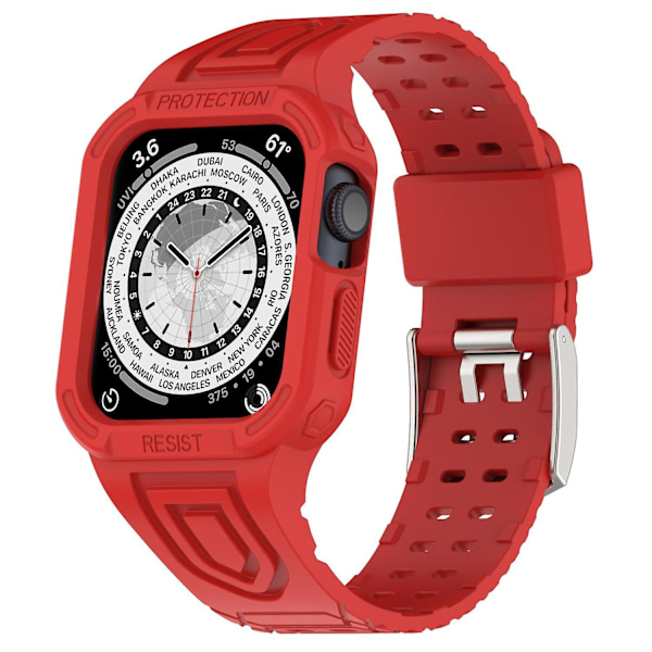 Urrem til Apple Watch Series 8/7 41mm/6/5/4/SE/SE (2022) 40mm/3/2/1 38mm Integreret urrem Red, Red E Apple Watch Series 9 4