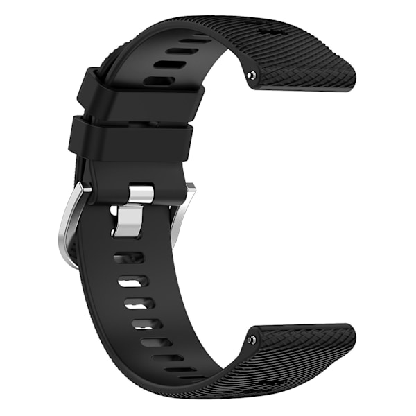 För Garmin Forerunner 265 Silikonklockarmband 22mm Cross Stripe Mjuk Sport Ersättningsklockarmband Black