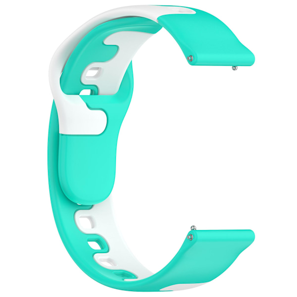 Til Samsung Galaxy Watch6 / Watch6 Classic / Watch 5 / 5 Pro / Watch4 Classic Dual Color Watch Strap 20mm Silikone Watchband Cyan  White