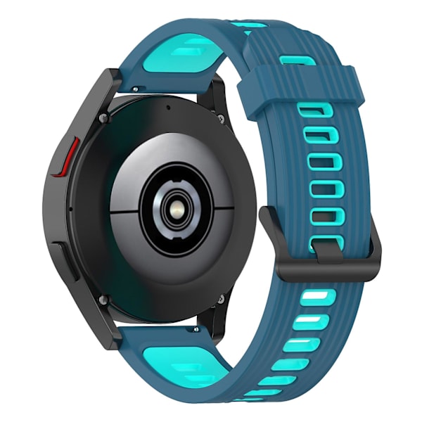 Samsung Galaxy Watch 5 Pro 45mm/Huami Amazfit Bip 3 Pro kaksivärinen 20mm silikoniranneke, raidallinen korvaava ranneke Blue   Teal