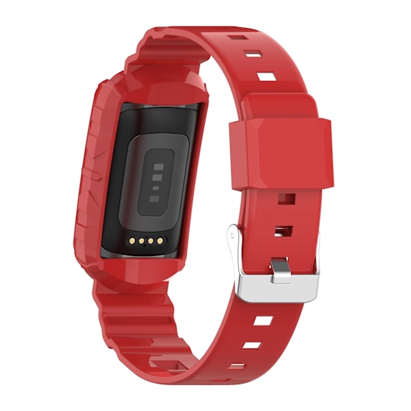 Silikon One Body Armor klockarmband för Fitbit Charge 4 Red