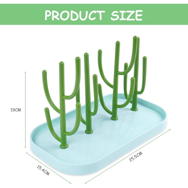 Plassbesparende flaskeholder med kaktusdesign og base - Holder flere flasker (Blå)