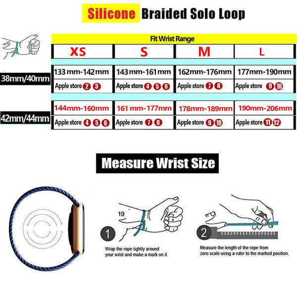 Solo silmukkahihna Apple Watch Ranneke 44mm 40mm 38mm 42mm Hengittävä silikoni Elastinen Vyö Rannekoru Rannekoru Iwatch Series 3 4 5 Se 6 42mm or 44mmM black red