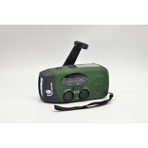 Allt-i-ett Solar Handvev Generator Radio Ficklampa Mobiltelefon Laddning Nödläge green