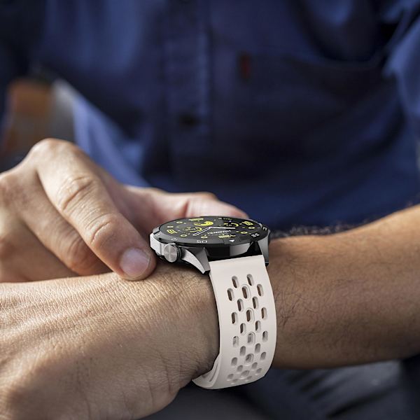 För Garmin vivoactive 5 / Venu 2 Plus Silikonklockarmband 20mm Hålig Justerbar Rem Starlight