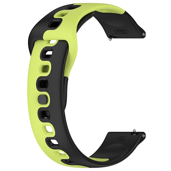 Til Samsung Galaxy Watch6 / Watch6 Classic / Watch 5 / 5 Pro / Watch4 Classic Dual Color Watch Strap 20mm Silikone Watchband Black  Green