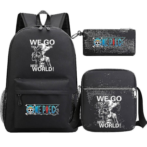3 stk Luffy Skoletaske Vandtæt Usb Anti-tyveri Rygsæk Til Kvinder Mænd - Laptop Rejsetaske, Outdoor Sport Mochilas 4