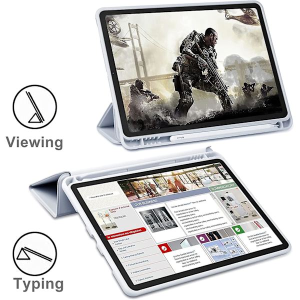 Ipad Air 4 case 10,9 tuumaa kynätelineellä, automaattinen herätys/nukkuminen Ice