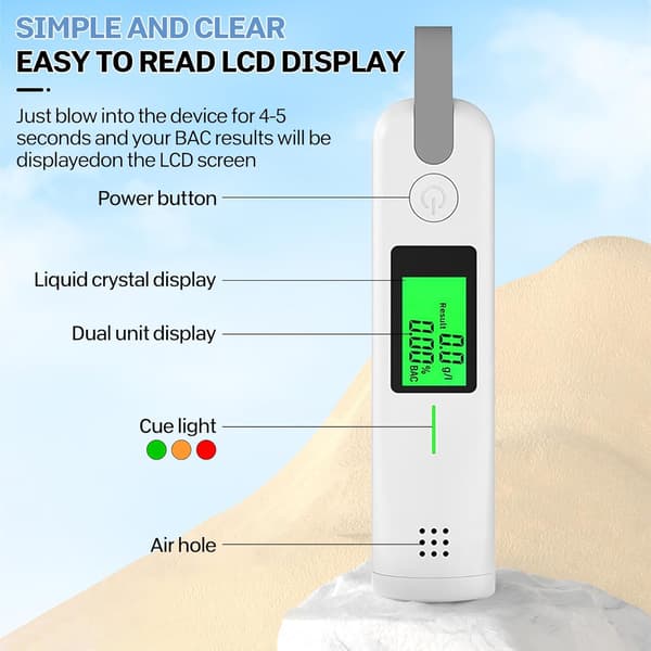 Alkometer med HD LCD-skærm (sort) Black