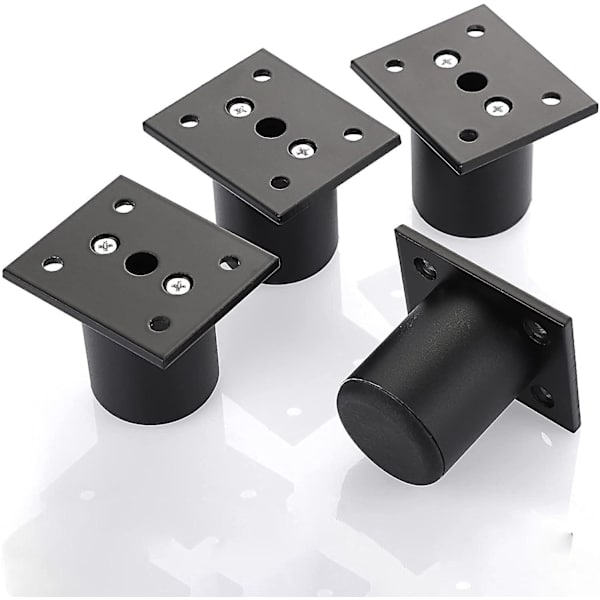 4 kpl Säädettävät huonekalujen jalat Sängyn jalat Nostavat huonekalut alumiiniseosjalka sängyn pohjalle, kaappiin, pöytään (musta, korkeus 50 mm)