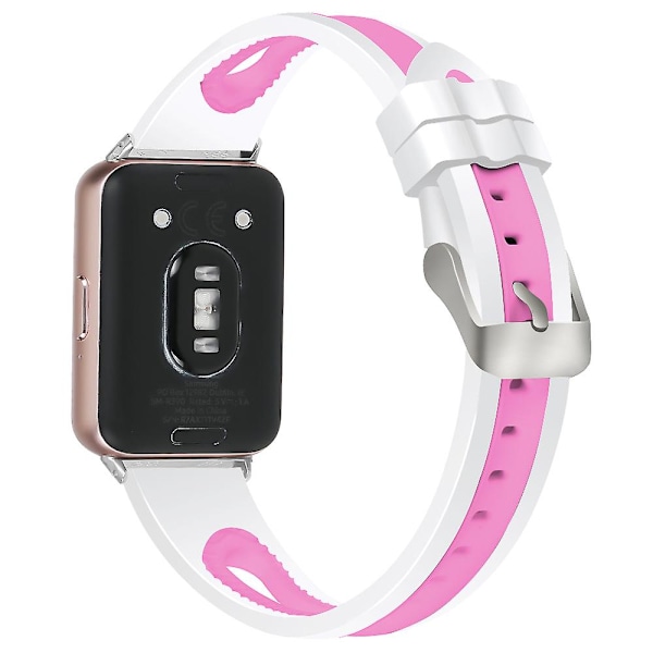 SM-R390 Til Samsung Galaxy Fit3 Silikone Urrem Justerbar Dual Farve Håndledsrem White Pink