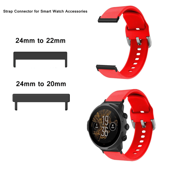 1 par 24 mm till 22 mm/20 mm utbyteskontakt för Suunto7/9/D5i armband 24 to 20mm