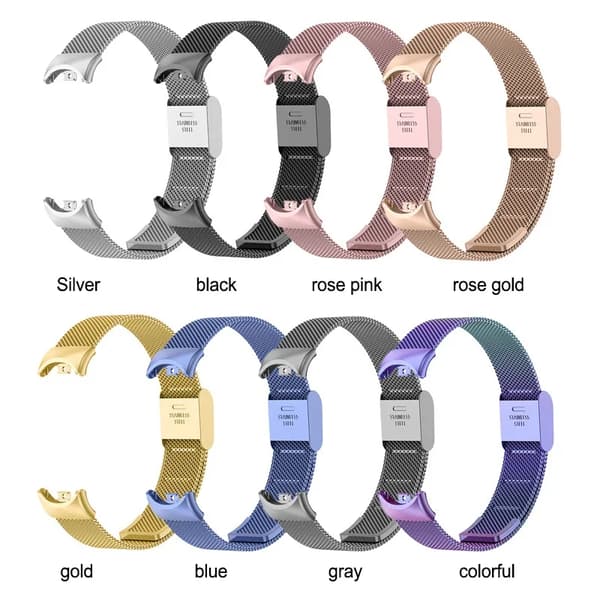Armband för Xiaomi Mi Band 8 Milan handledsmetallspänne (grå)