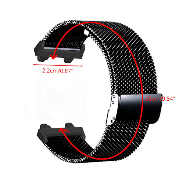 För AmazfitT Rex 2 Justerbar Metal Loop Strap Armband för Smart Watch Armband Black