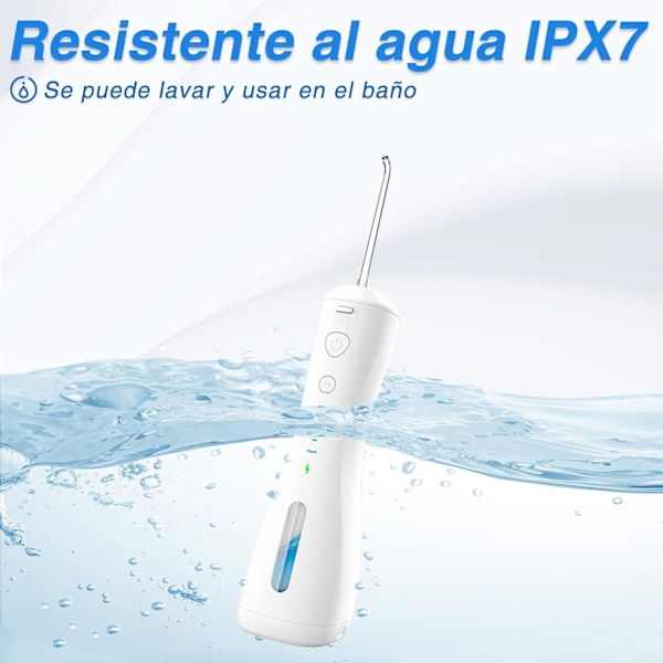 Oral Irrigator - 6 rengøringstilstande og 4 spidser, IPX7 vandtæt, 250 ml bærbar, sort