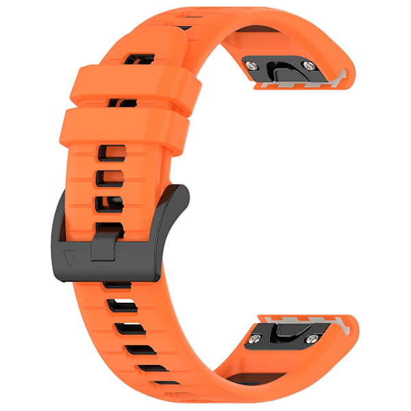 För Garmin Fenix 7 / Fenix 7 Pro Silikonklockarmband 22mm Ersättningsband Orange Black