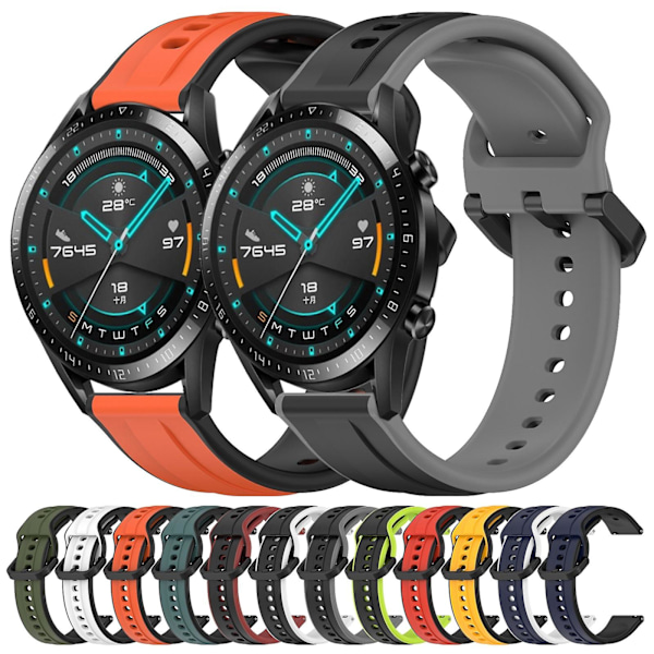 Konveks Loop Silikone Rem Til Huawei Watch GT2 42mm Dark Green Black