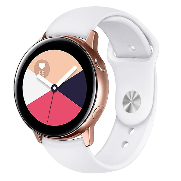 Til Samsung Galaxy Watch Active2 Bluetooth Version 40mm Smart Watch Solid Color Silikonur White