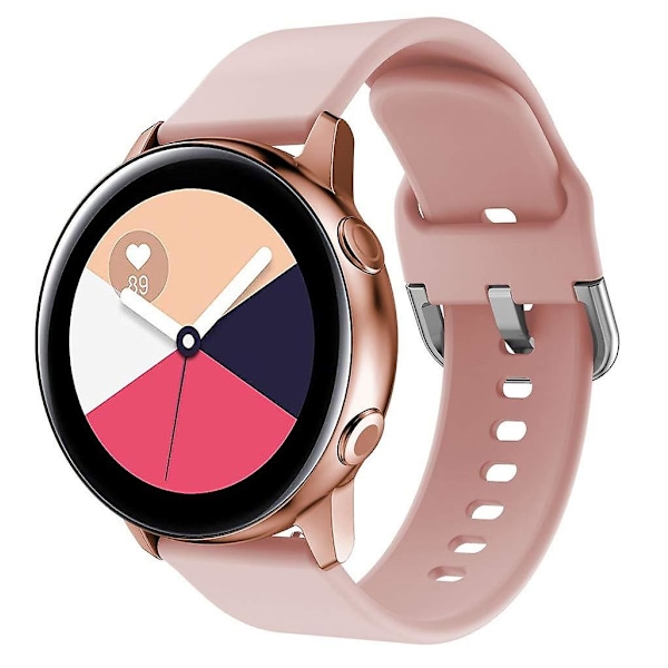 20mm Rem til Samsung Galaxy Watch4 46mm 42mm/Watch4 44mm 40mm/Garmin Move Luxe/Move Style Pink E Samsung Galaxy Watch4