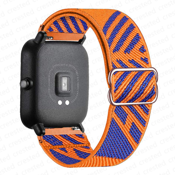 20 mm/22 mm bånd for Amazfit Gts 4//2/2e/3/gts2 Mini/gtr 4/3/pro/gtr2/47 mm/stratos Nylon elastisk klokkearmbånd Amazfit bipsrem 22mm blue orange