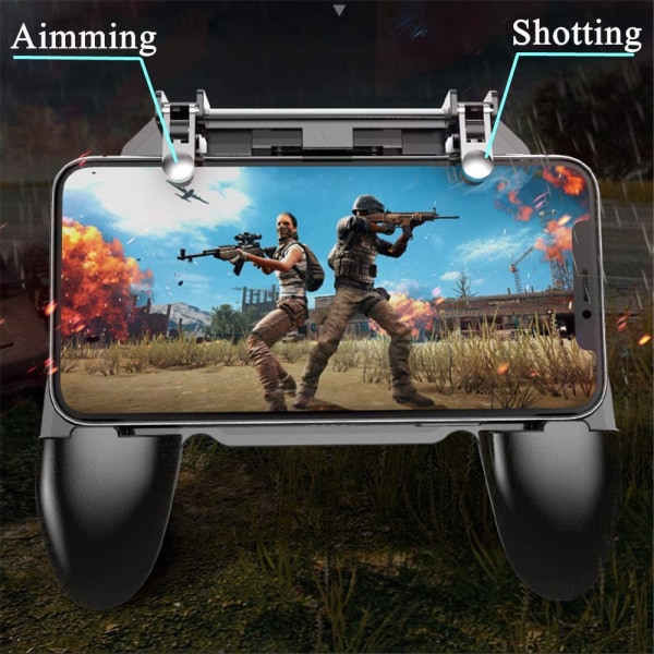 Mobile Game Controller til PUBG Mobile Controller L1R1 Mobile Game Trigger Joystick Gamepad til 4-6,5" iOS & Android Phone (W10 Update)