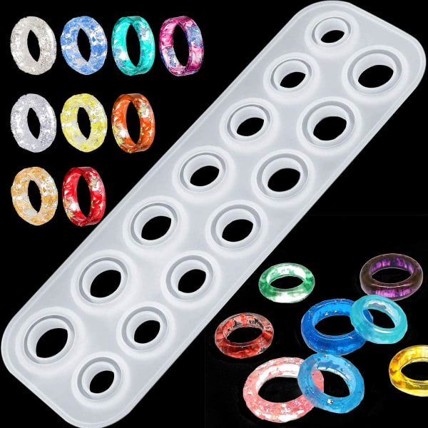 Premium harpiks ringform, silikonformer for epoksyharpiks, harpiksformer med 14 forskjellige størrelser