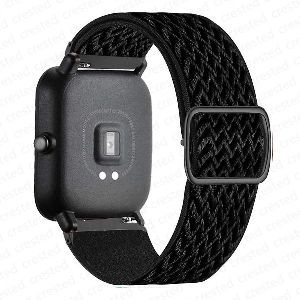 20mm/22mm ranneke Amazfit Gts 4//2/2e/3/gts2 Mini/gtr 4/3/ pro/gtr2/47mm/stratos Nylon elastinen watch rannekoru Amazfit haarukkahihna 20mm black