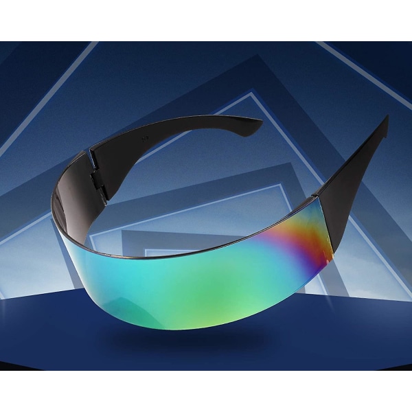 80-talls Futuristisk Visir Cyber ​​Solbriller Menn Kvinner Futuristisk Punk Style Cosplay B2740 Colourful