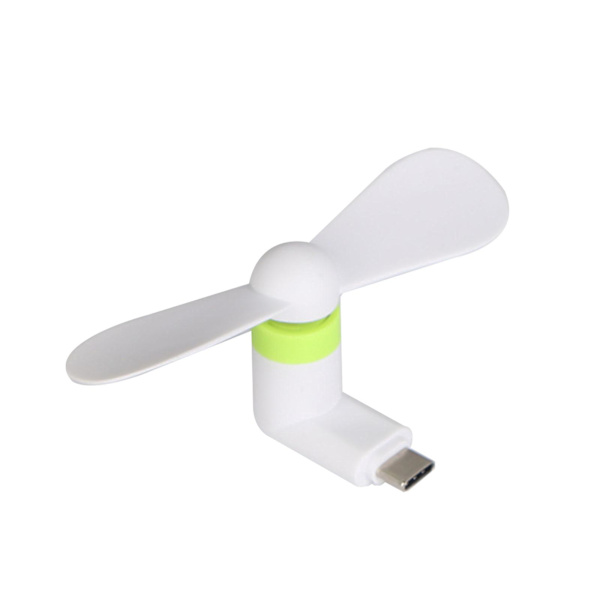 Mini fläkt för utomhusbruk, bärbar USB typ C-port kylfläkt för Android-telefon och surfplatta White