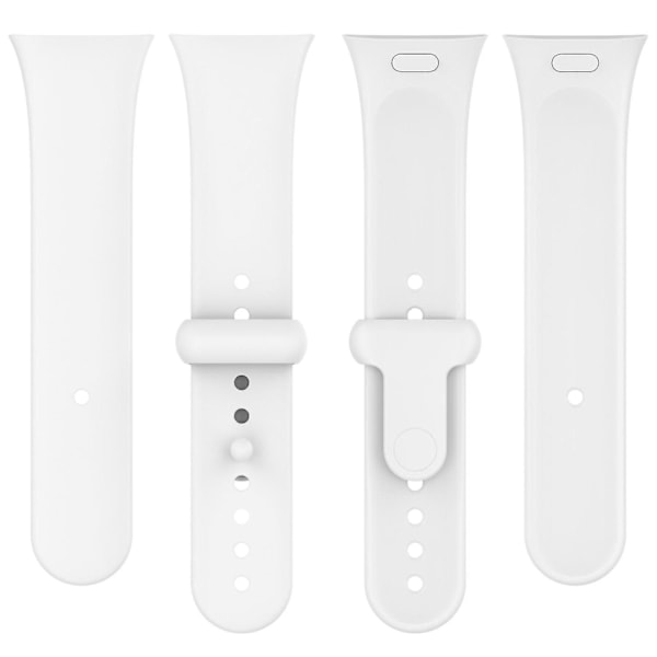 Klokkearmbånd for Xiaomi Redmi Watch 3 - Myk silikonrem med knappespenne White, White I Xiaomi Redmi Watch 3