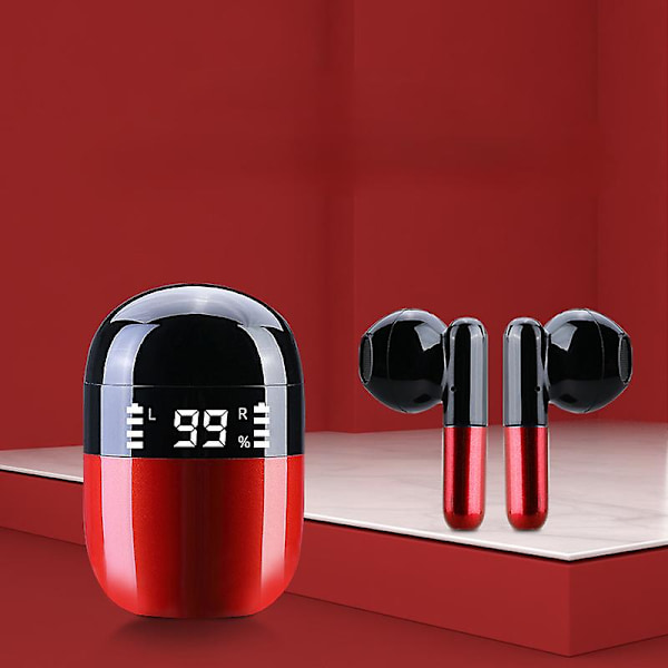 Trådløst Bluetooth-headset med batteridisplay 5.0 Stereoheadset Blue