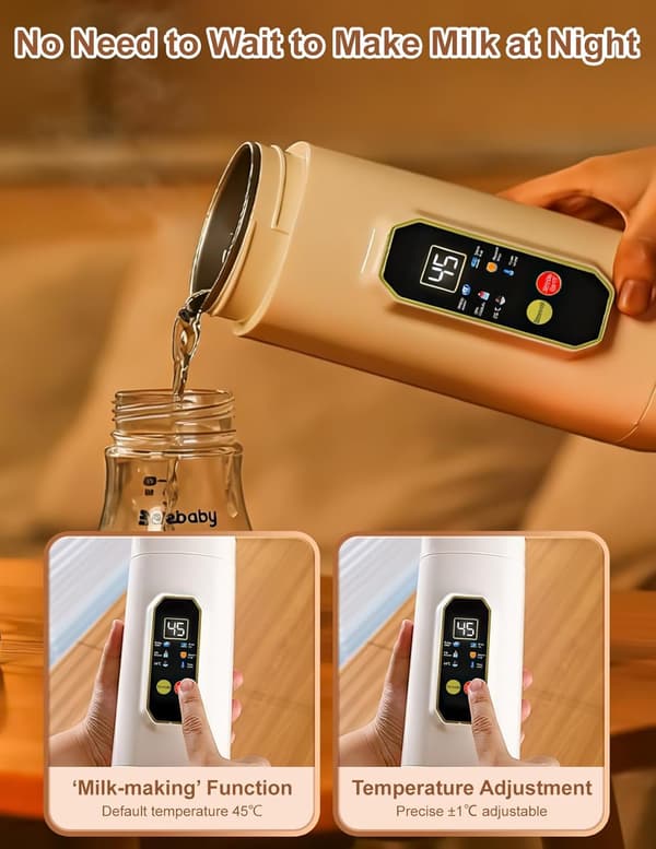 Elkedel, 450 ml og 6 temperaturindstillinger LED-display, 304 rustfrit stål