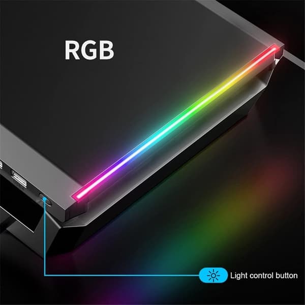 RGB lyseffekt skrivebordsmonitorstativ med 3 USB 2.0-porte White