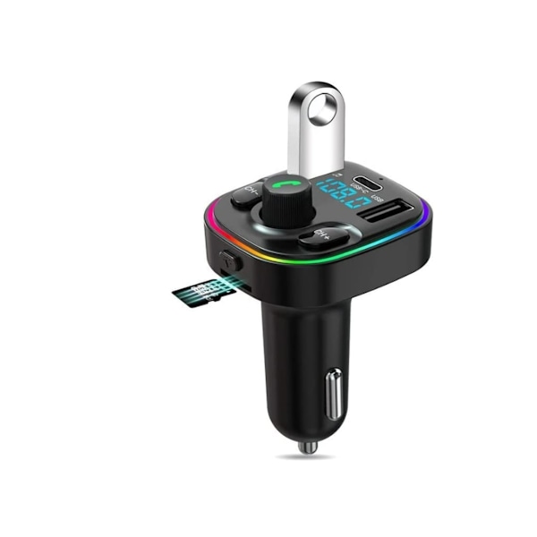 Trådløs Bluetooth Bil FM Radio Transmitter Adapter med Håndfri Opkald 2 USB 1 Type-C PD Oplader,