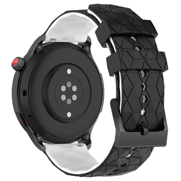 Silikonklokkebånd for Garmin Move Trend, 20mm dobbel fotballmønster sportsrem Black White A Samsung Galaxy Watch 5