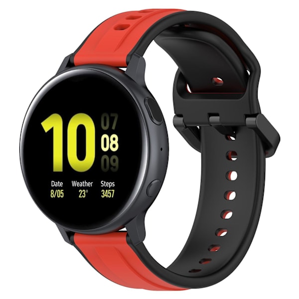 Til Samsung Galaxy Watch Active2 44mm 40mm Sport Bands Dual 20mm Silikone Udskiftningsrem Red Black F Samsung Galaxy Watch A