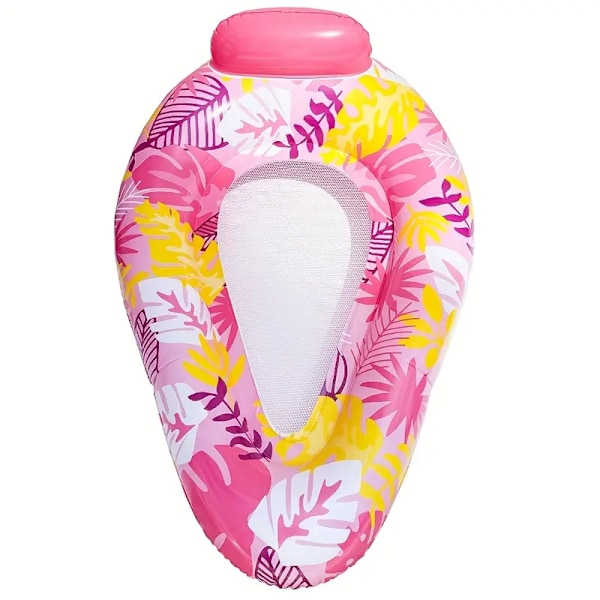 1 Stk. PVC Vanndråpe Mesh Basseng Flytemadrass Med Enkelt Trykt Design (Rosa)