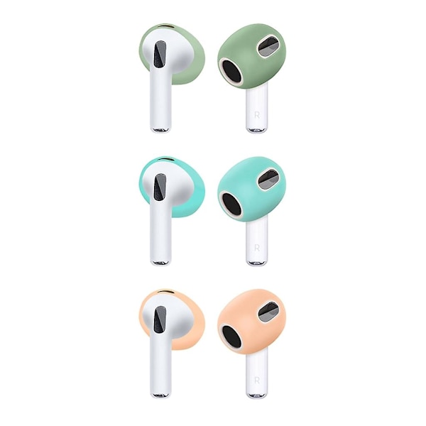 Färgglada öronspetsar Öronsnäcka för Airpods Pods 3 Hörlurar Öronkuddar Öronkuddar 3 set Dark green